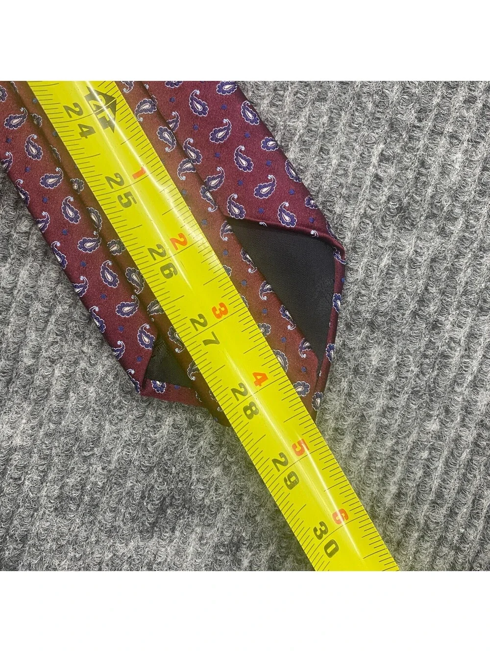 Brooks Brothers Paisley Necktie Maroon Blue Silk Tie Makers Merchants USA Italy